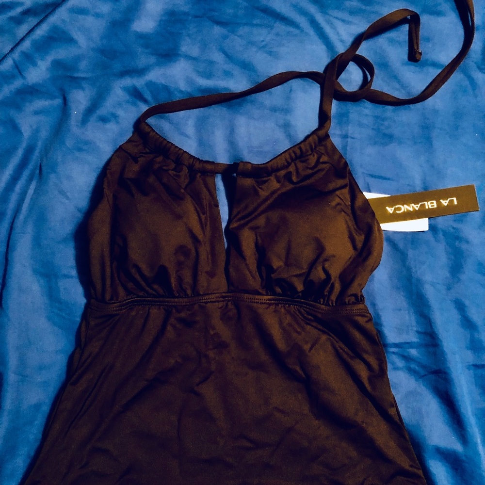 Sliding keyhole halter tankini